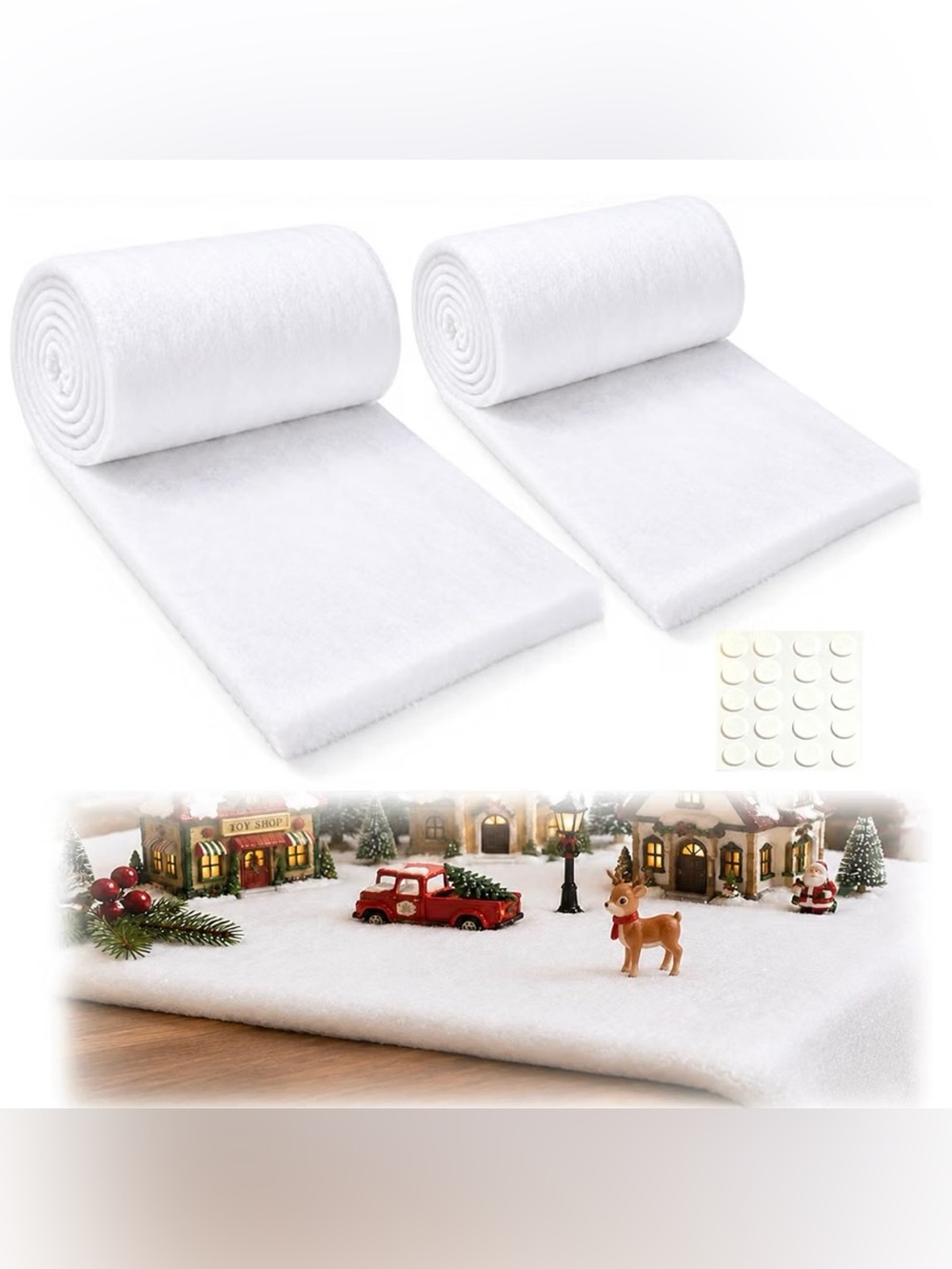 Christmas Snow Blanket 2 Pack, 96" x 31.5"Large Fake Snow Mat